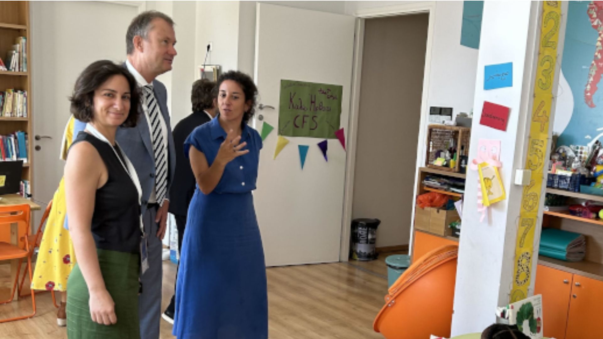 Ambassador Stefan Estermann during a visit at the Athens Solidarity Center.