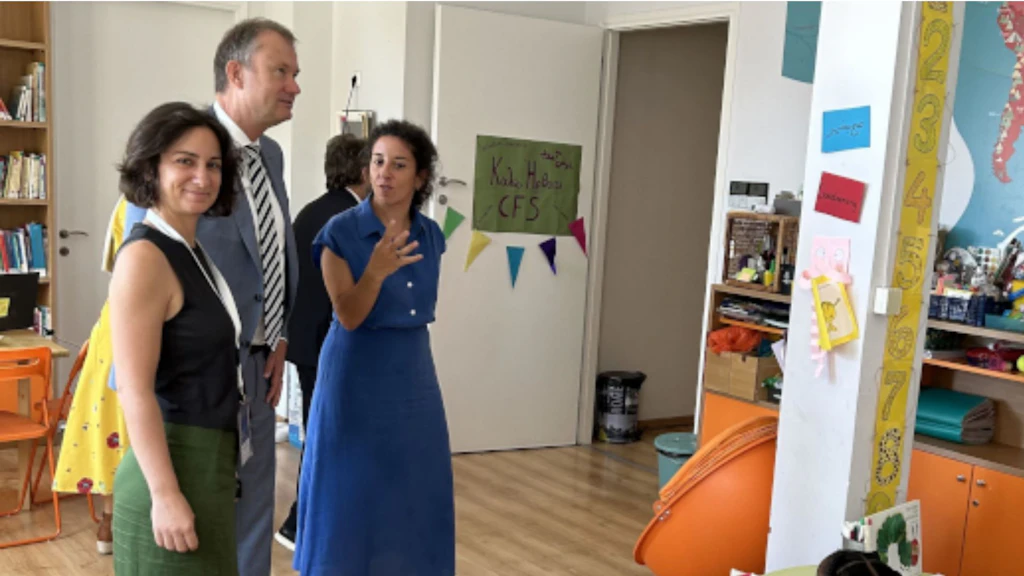 Ambassador Stefan Estermann during a visit at the Athens Solidarity Center.