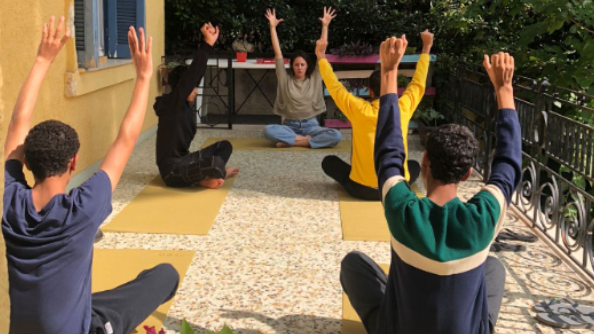 Embracing tranquility, one breath at a time. Children participating in yoga sessions .